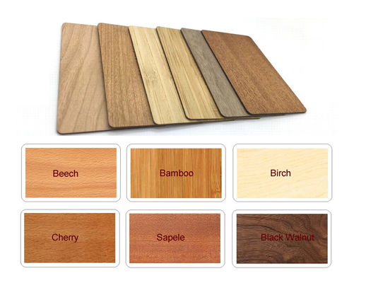 Carte chiave RFID in legno per hotel Controllo dell'accesso con finitura matta o lucida ISO14443A