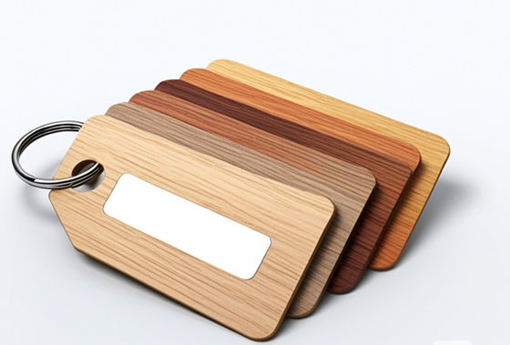 Carte chiave in legno RFID 86x54mm 1,1-1,2mm Spessore personalizzabile